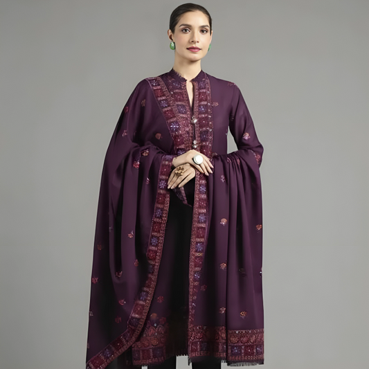 MAREENA 3PC EMBROIDERED DRESS EMBROIDERED SHAWL A 1014