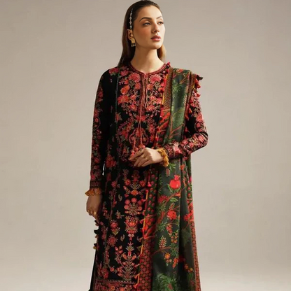 MAREENA 3PC EMBROIDERED DRESS EMBROIDERED SHAWLA 1019