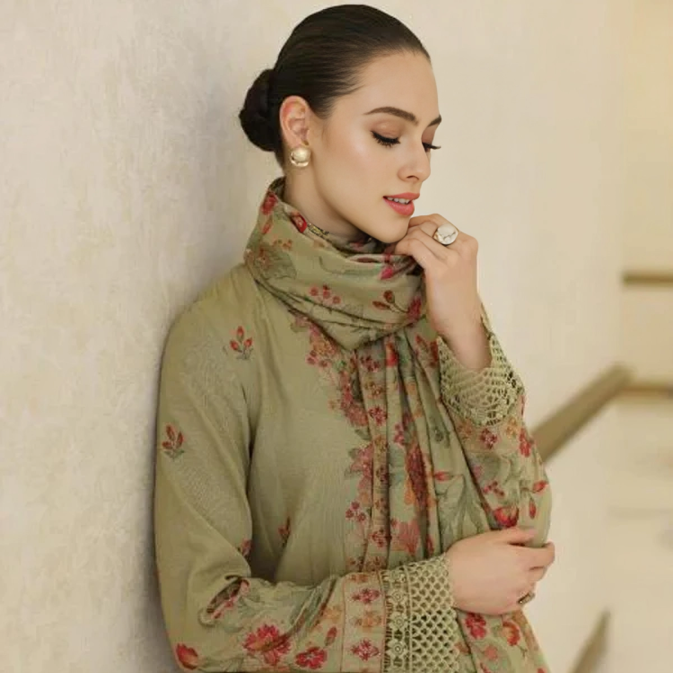 KARANDI 3PC EMBROIDERED DRESS EMBROIDERED SHAWL A 1006