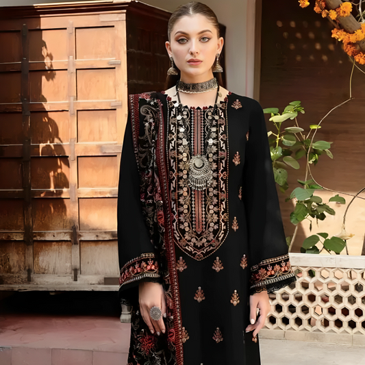 MAREENA 3PC EMBROIDERED DRESS EMBROIDERED SHAWL A 1015